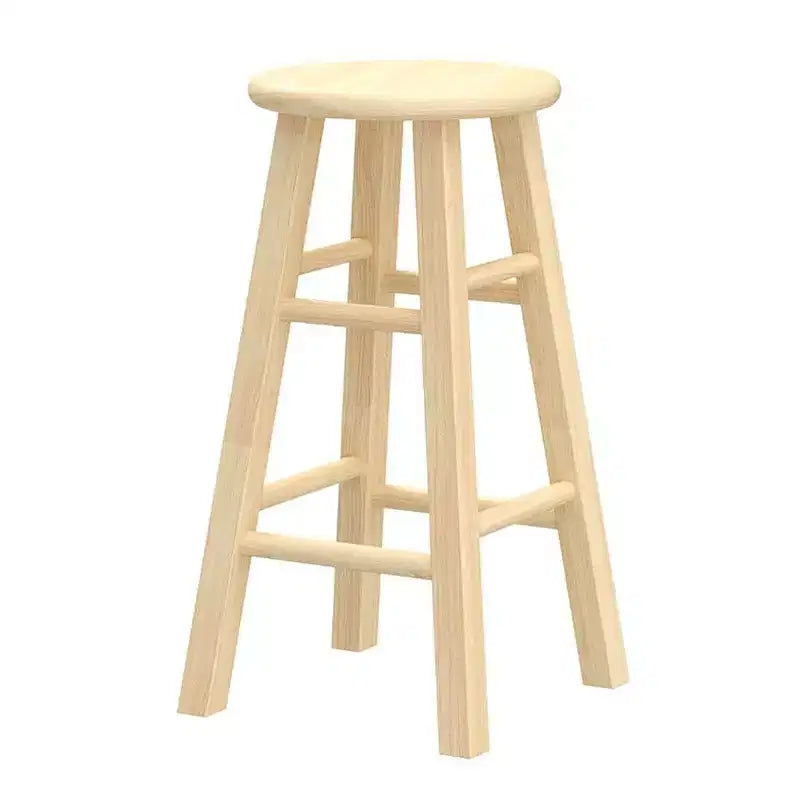 Sgabelli da bancone da cucina classici con seduta rotonda, altezza 61 cm, in legno naturale (set da 8)