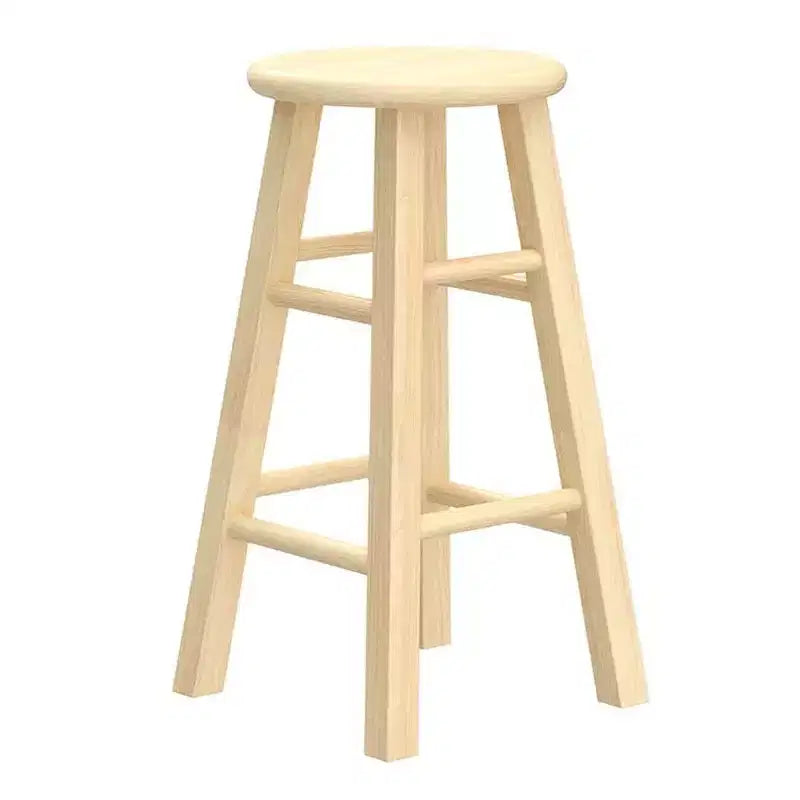 Sgabelli da bancone da cucina classici con seduta rotonda, altezza 61 cm, in legno naturale (set da 8)