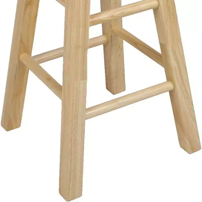 Sgabelli da bancone da cucina classici con seduta rotonda, altezza 61 cm, in legno naturale (set da 8)